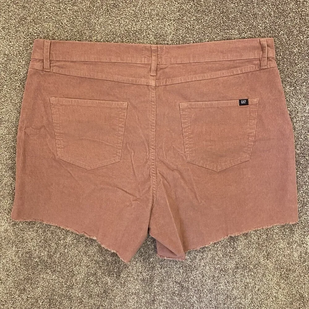 GAP Women's Corduroy Shorts 4 in Raw Edge Hem Cut Off Rose Size 16 - NWT $49.95